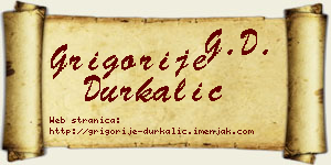 Grigorije Durkalić vizit kartica